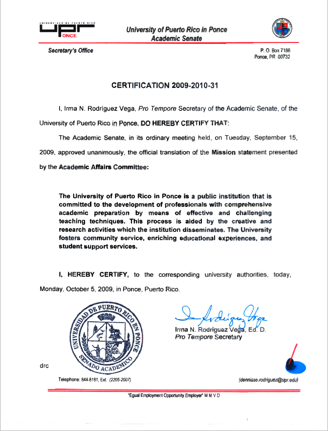 certificacion   mission
