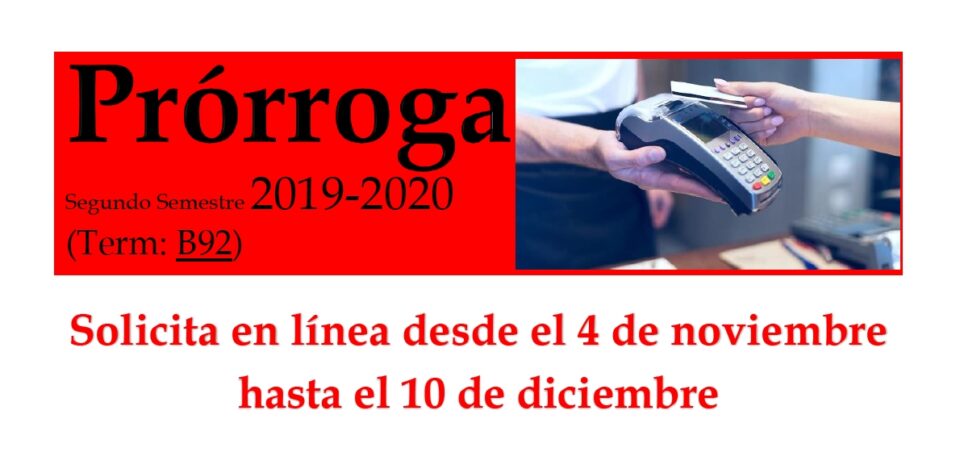 Anuncio de Prórroga Enero 2020-1 Anuncio de Prórroga Enero 2020-1