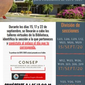 CONSEP - Talleres Ofrecidos 2020-2021