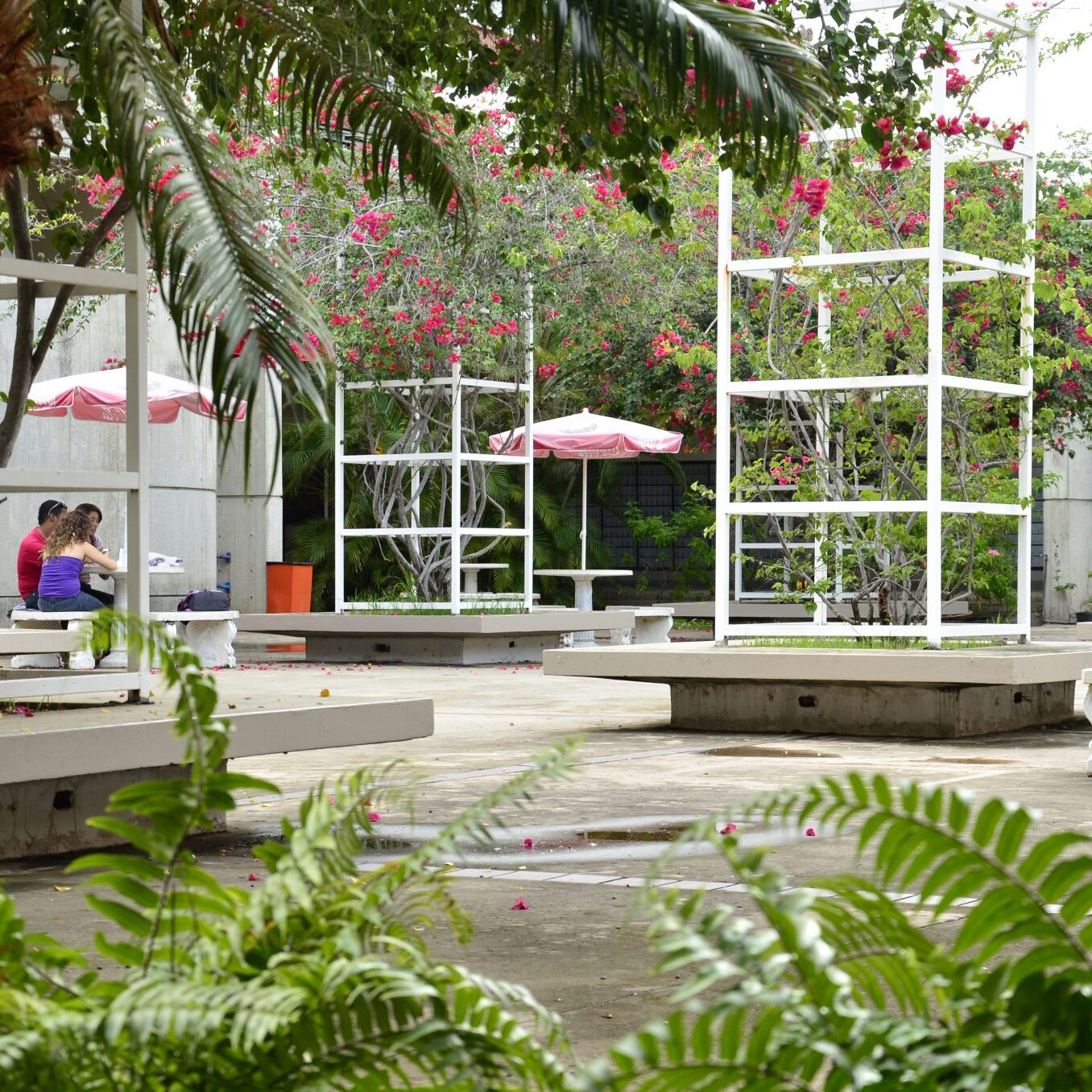 Imagen decorativa de la Foto de, como se ve de a lo lejos, el Patio central del edificio del decanato estudiantil.