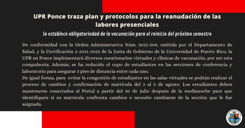 Important Notice Vaccine Plan & Protocol Aviso Importante Plan y Protocolo Vacuna