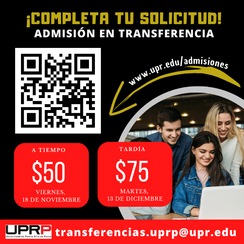 Imagen Informativa y Descriptiva: ¡Completa tu Solicitud! Promoción de Admisión en Transferencia
