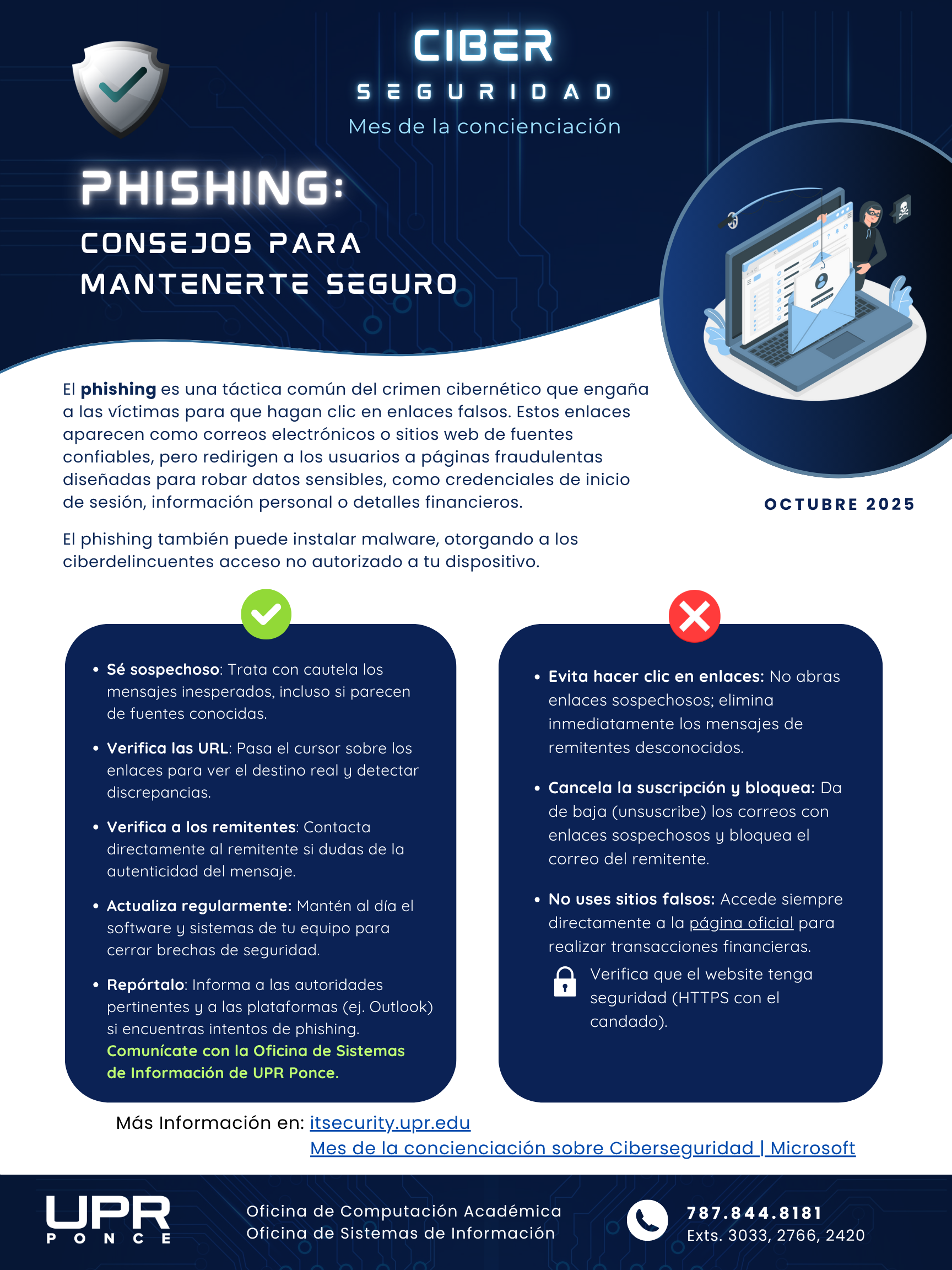 Infografía Phishing Consejos mantenerse seguro oct 2025 Infografía Phishing Consejos mantenerse seguro oct 2025
