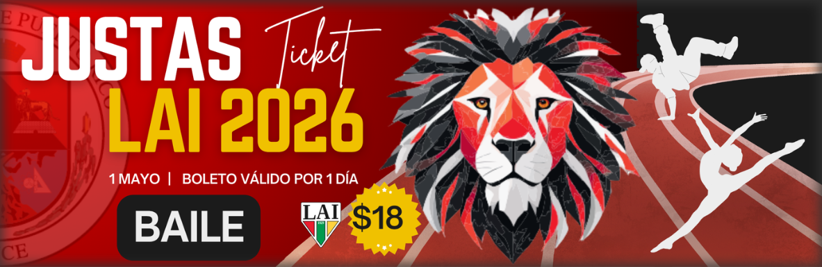 Flyer Boletos Justas LAI 2026 - Baile $18