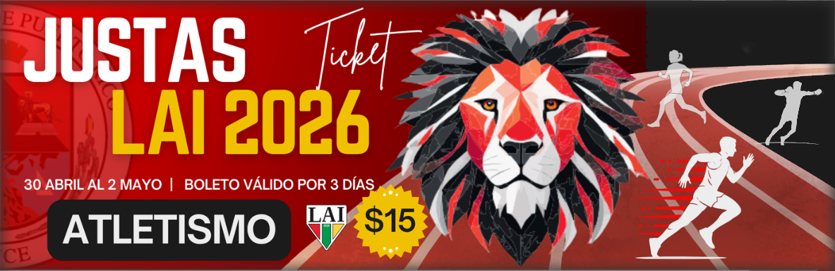 Flyer Boletos Justas LAI 2026 - Atletismo $15