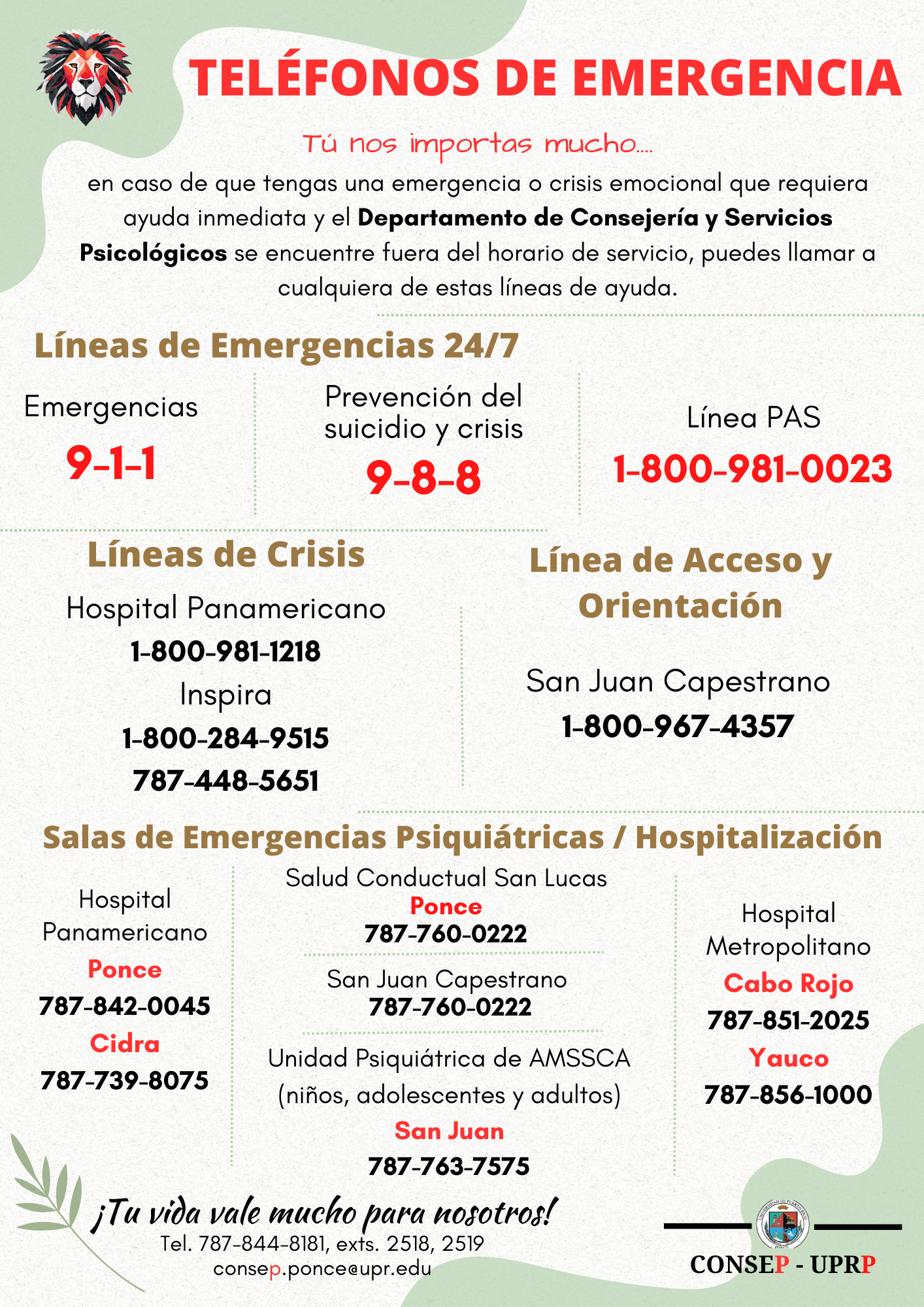 TELEFONOS DE EMERGENCIA
