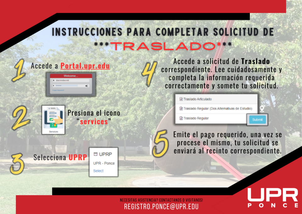 registro instrucciones traslado 2026 uprp registro instrucciones traslado 2026 uprp